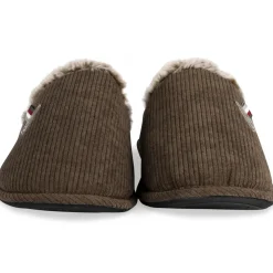 Chaussons MARRON Homme Motif Uni A Enfiler