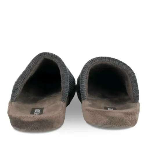 Chaussons MARRON Homme Motif Uni A Enfiler