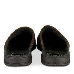 Chaussons MARRON Homme Motif Uni A Enfiler