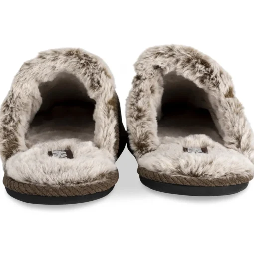 Chaussons MARRON Homme Motif Uni A Enfiler