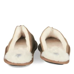 Chaussons MARRON Homme Motif Uni A Enfiler