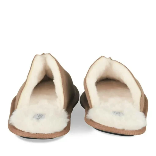 Chaussons MARRON Homme Motif Uni A Enfiler