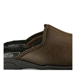 Chaussons MARRON Homme Motif Uni A Enfiler