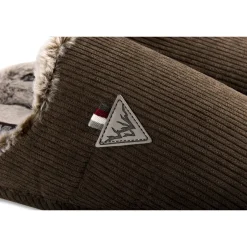 Chaussons MARRON Homme Motif Uni A Enfiler