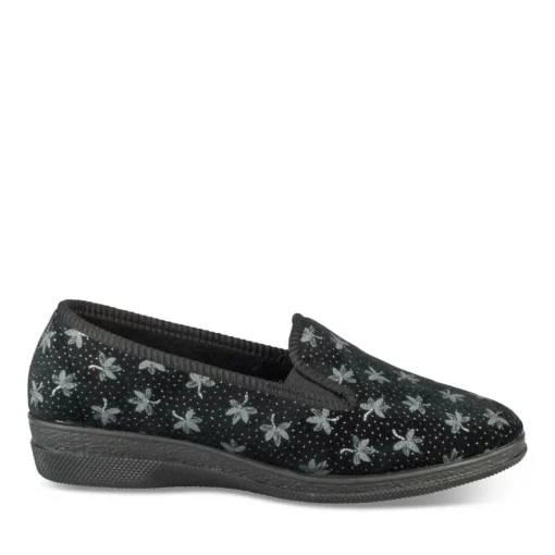 Chaussons NOIR Femme Motif Uni A Enfiler