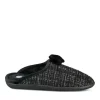Chaussons NOIR Femme Motif Uni A Enfiler
