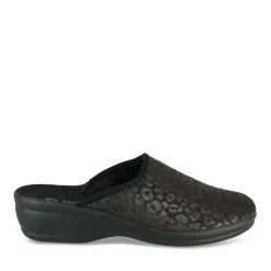 Chaussons NOIR Femme Motif Animal A Enfiler