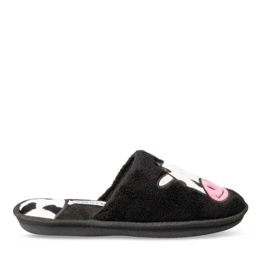Chaussons NOIR Femme Motif Animal