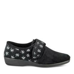 Chaussons NOIR Femme Motif Uni Scratch