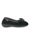 Chaussons NOIR Femme Motif Uni A Enfiler