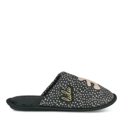 Chaussons NOIR Femme Motif A Pois A Enfiler