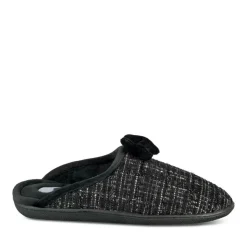 Chaussons NOIR Femme Motif Uni A Enfiler