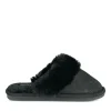 Chaussons NOIR Femme Motif Uni A Enfiler