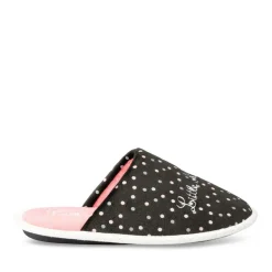 Chaussons NOIR Femme Motif A Pois A Enfiler