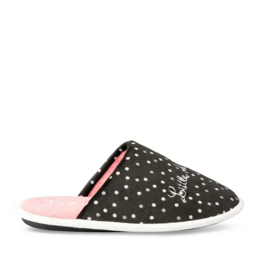 Chaussons NOIR Femme Motif A Pois A Enfiler