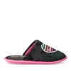Chaussons NOIR Femme Motif Uni A Enfiler