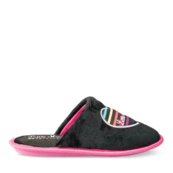 Chaussons NOIR Femme Motif Uni A Enfiler