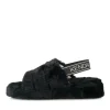 Chaussons NOIR Femme Motif Uni Elastique