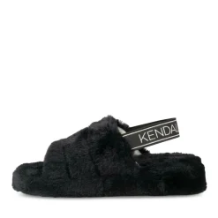 Chaussons NOIR Femme Motif Uni Elastique