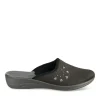 Chaussons NOIR Femme Motif Uni A Enfiler