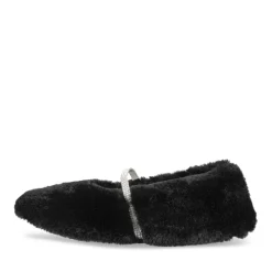 Chaussons NOIR Femme Motif Uni A Enfiler