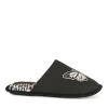 Chaussons NOIR Femme Motif Uni A Enfiler