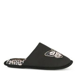 Chaussons NOIR Femme Motif Uni A Enfiler
