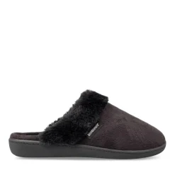 Chaussons NOIR Femme Motif Uni A Enfiler