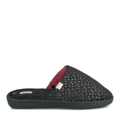 Chaussons NOIR Femme Motif Uni A Enfiler