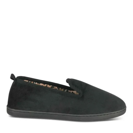 Chaussons NOIR Femme Motif Uni A Enfiler