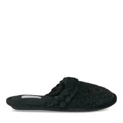Chaussons NOIR Femme Motif Uni A Enfiler