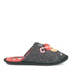 Chaussons NOIR Femme Motif Uni A Enfiler
