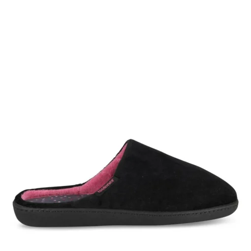Chaussons NOIR Femme Motif Uni A Enfiler