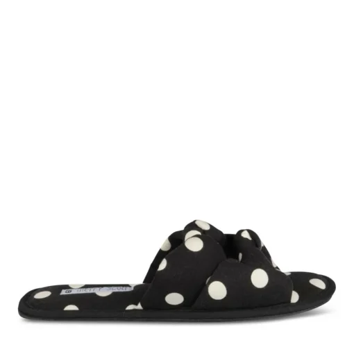 Chaussons NOIR Femme Motif A Pois A Enfiler