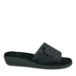 Chaussons NOIR Femme Motif Uni A Enfiler