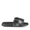 Chaussons NOIR Femme Motif Uni A Enfiler