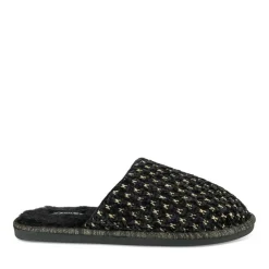 Chaussons NOIR Femme Motif Uni A Enfiler