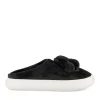 Chaussons NOIR Femme Motif Uni A Enfiler