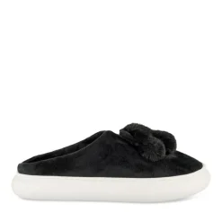 Chaussons NOIR Femme Motif Uni A Enfiler
