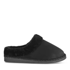 Chaussons NOIR Femme Motif Uni A Enfiler