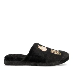 Chaussons NOIR Femme Motif Uni A Enfiler