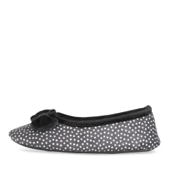 Chaussons NOIR Femme Motif A Pois A Enfiler