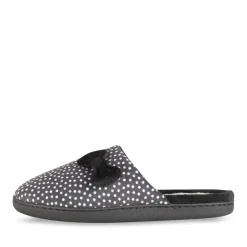 Chaussons NOIR Femme Motif A Pois A Enfiler
