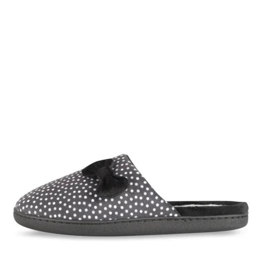 Chaussons NOIR Femme Motif A Pois A Enfiler