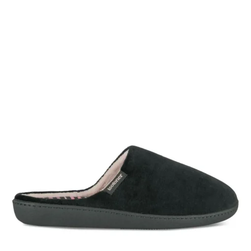 Chaussons NOIR Femme Motif Uni A Enfiler