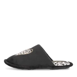 Chaussons NOIR Femme Motif Coeurs A Enfiler