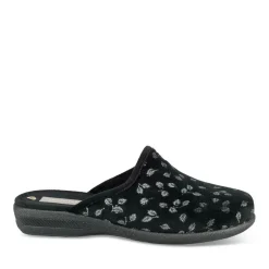 Chaussons NOIR Femme Motif Uni A Enfiler