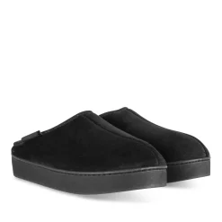 Chaussons NOIR Femme Motif Uni A Enfiler
