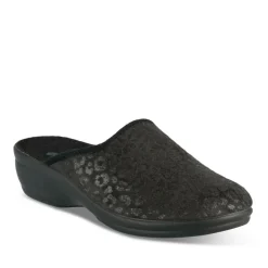 Chaussons NOIR Femme Motif Animal A Enfiler