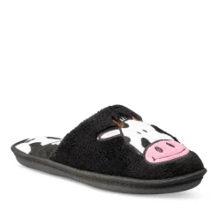 Chaussons NOIR Femme Motif Animal